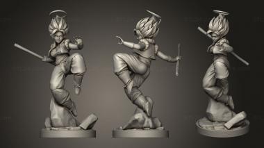 Military figurines Dragon Ball Gogeta Girl Figure Bangs 3d model