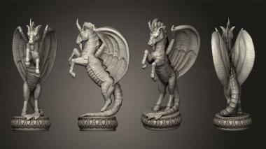 Military figurines dragon chess horse knight 3d model