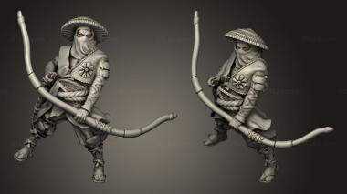Military figurines Dragon Empire Ashigaru Archers Bow 3d model
