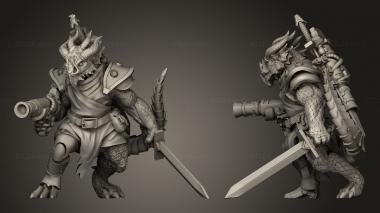 Military figurines Dragonborn Artificer 3d model