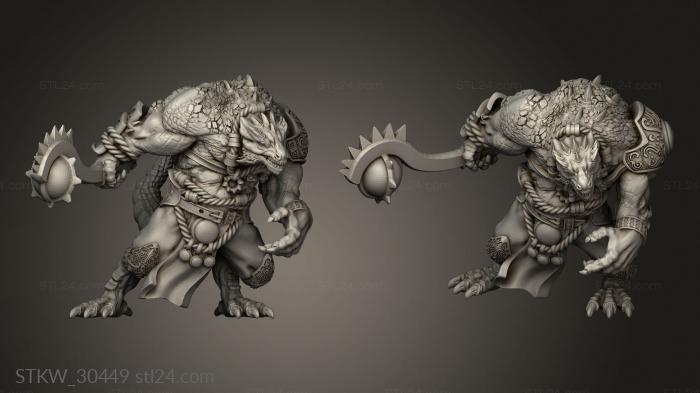 Military figurines (Dragonborns Dragon Blood Greater three, STKW_30449) 3D models for cnc