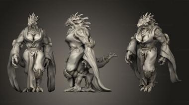 Military figurines Dragonborns Woman 3d model