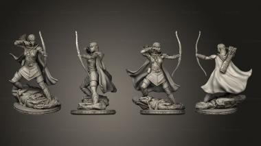 Military figurines Azel female elf 3d model