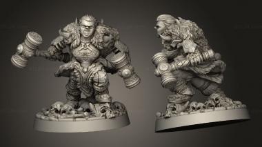 Military figurines Agna the Avalanche Ironpelt Dwarf Barbarian Female 3d model