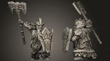 Military figurines Gray Beards Dwarven Holds Champion Axe 3d model