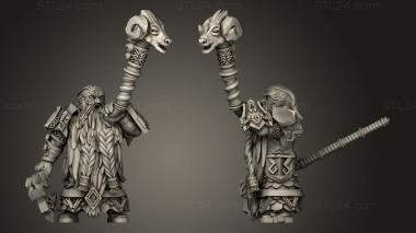 Military figurines Gray Beards Dwarven Holds Musician Axe 3d model