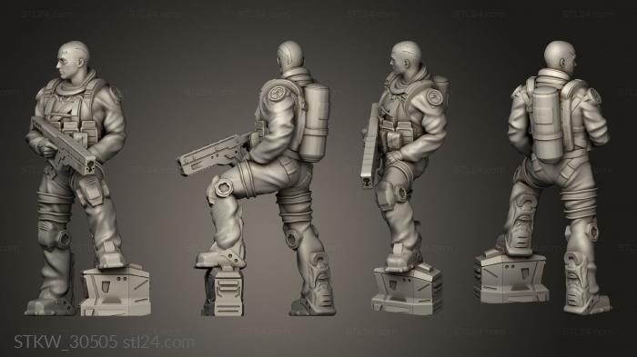 Military figurines (Drake Unit Hazmat Cyborg, STKW_30505) 3D models for cnc
