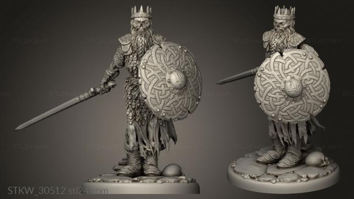Military figurines (draugr king olaf, STKW_30512) 3D models for cnc