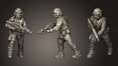 Military figurines SPACE BORNE INFANTRY 3d model