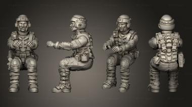 Military figurines SPACE BORNE INFANTRY MANET FAST ATTACK CREW DRIVER 3d model