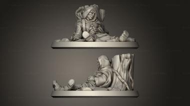 Military figurines drunk traveler male 3d model