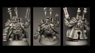 Military figurines Steamcity guard Commander Grammar 3d model