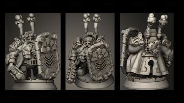 Military figurines Steamcity guard guardian with cudgel 3d model
