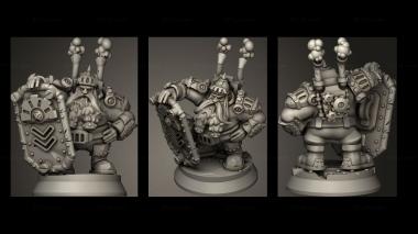 Military figurines Steamcity guard guardian with shield 3d model