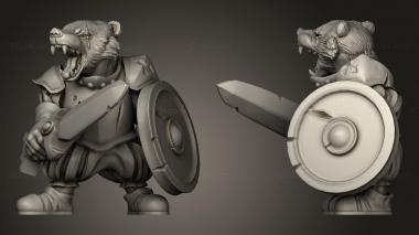 Military figurines Shadow Badger Folk Swords 3d model