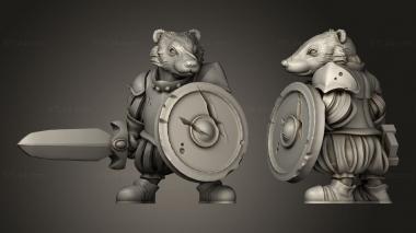 Military figurines Shadow Badger Folk Swords 3d model