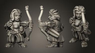 Military figurines Shadow Halfling Female Bows 3d model