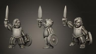 Military figurines Shadow Halfling Female Swords 3d model