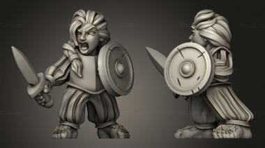Military figurines Shadow Halfling Female Swords 3d model