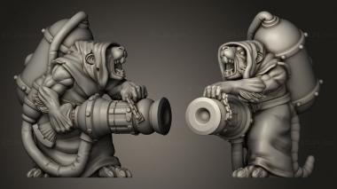 Military figurines Shadow Rat Folk Flamer 3d model