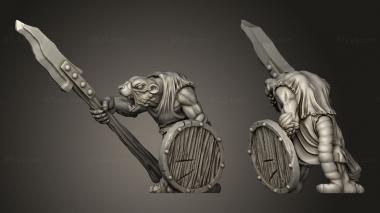 Military figurines Shadow Rat folk Spears 3d model