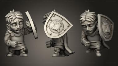 Military figurines Dungeon World knight 3d model