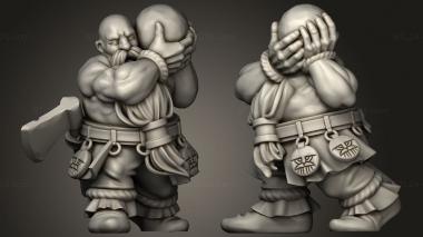 Military figurines DWARF ARTILLERY CREW 3d model