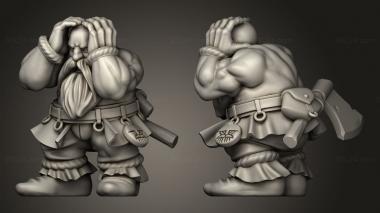 Military figurines DWARF ARTILLERY CREW 3d model