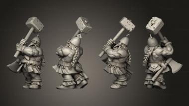 Military figurines DWARF ARTILLERY CREW 3d model