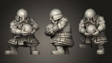 Military figurines Dwarf Artillery Crew 3d model
