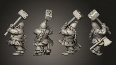 Military figurines DWARF ARTILLERY CREW 3d model