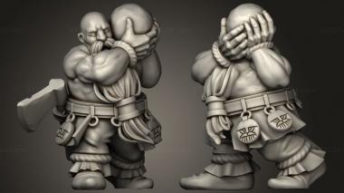 Military figurines DWARF ARTILLERY CREW 3d model