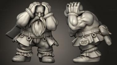 Military figurines DWARF ARTILLERY SET CREW 3d model