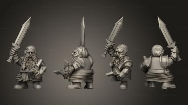 Military figurines Dwarf Command Unit Captain 3d model
