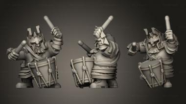 Military figurines Dwarf Command Unit Musician 3d model