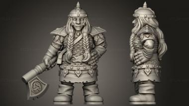 Military figurines Dwarf Female 3d model