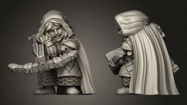 Military figurines Dwarf Female Crossbow and Shield Units Dwarven Unit 3d model