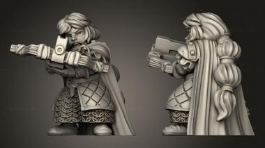 Military figurines Dwarf Female Crossbow and Shield Units Dwarven Unit 3d model