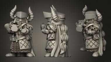 Military figurines Dwarf Female Dwarven Rifle and Hield Unit 3d model