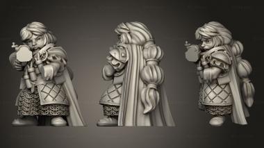 Military figurines Dwarf Female Dwarven Rifle and Hield Unit 3d model