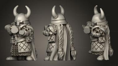Military figurines Dwarf Female Dwarven Rifle and Hield Unit 3d model