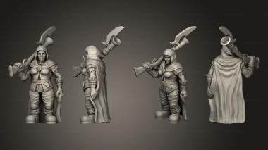 Military figurines Dwarf Female Hunter 3d model