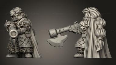 Military figurines Dwarf Female Rifle Dwarven Unit 3d model