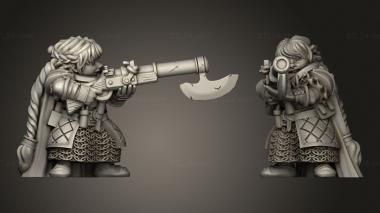 Military figurines Dwarf Female Rifle Dwarven Unit 3d model