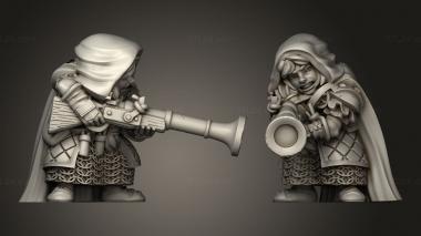 Military figurines Dwarf Female Rifle Dwarven Unit 3d model