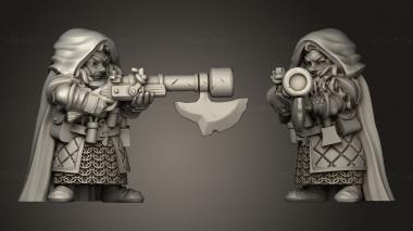 Military figurines Dwarf Female Rifle Dwarven Unit 3d model