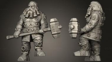 Military figurines dwarf for magnus stone beard 3d model