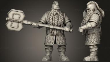 Military figurines dwarf for rumin cragguard 3d model