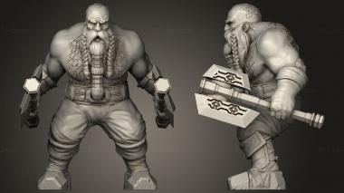 Military figurines dwarf for thin dime 3d model