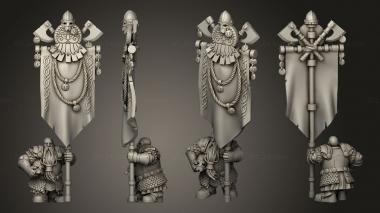 Military figurines DWARF HUSCARLS UNIT HUSCARL BANNERMAN 3d model